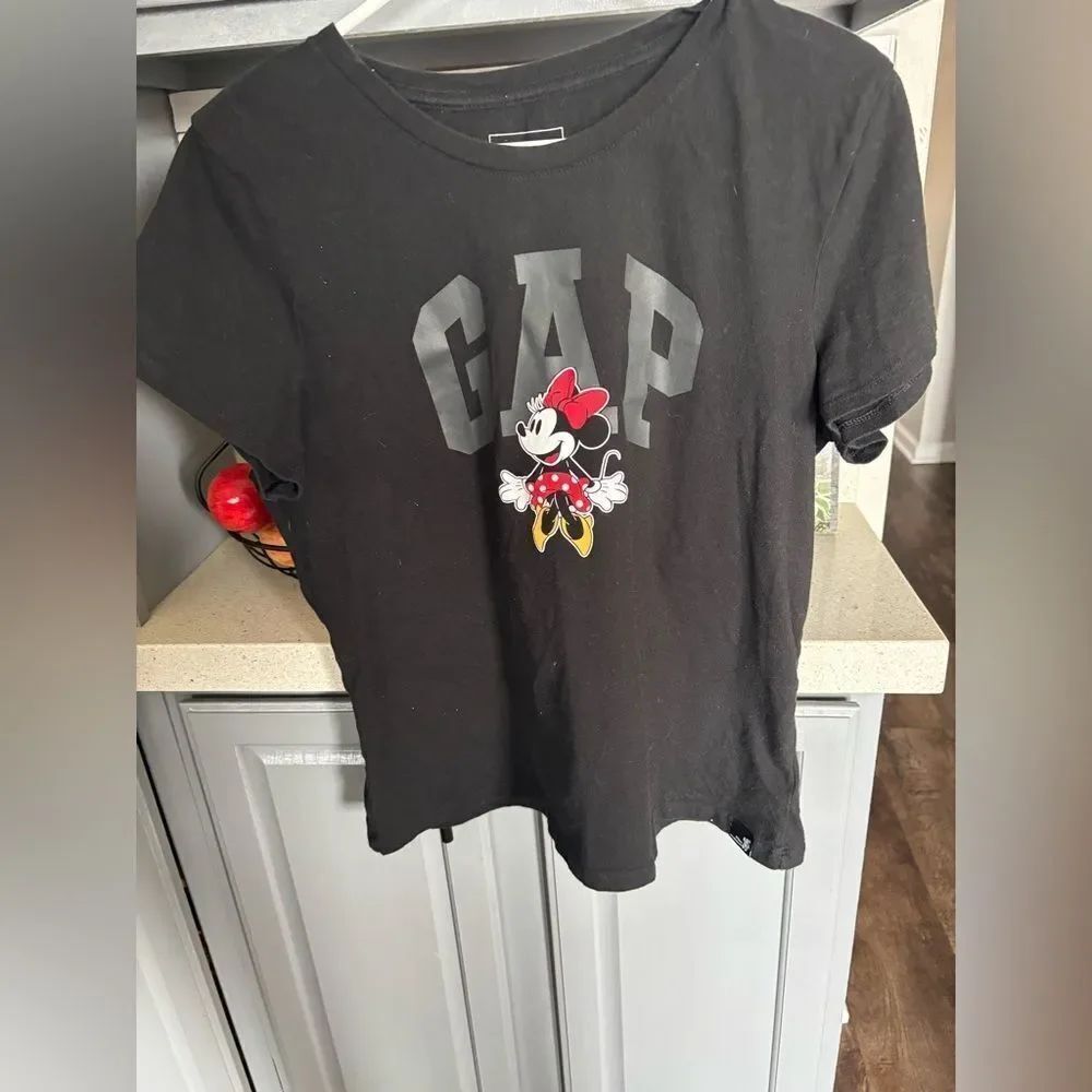 GAP Disney Colab Black Tee with Minnie Mouse Design